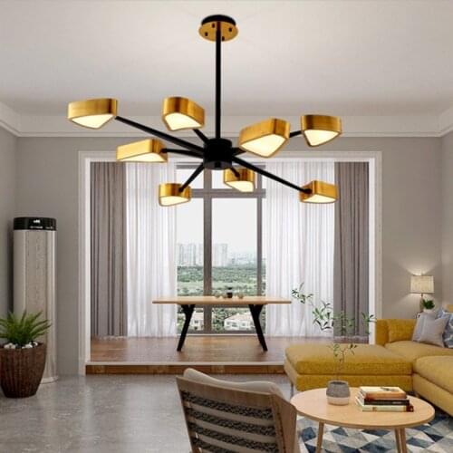Nordic Postmodern Simple Light Luxury Creative Model Room Living Room Dining Room Bedroom Lamp Metal LED Chandelier