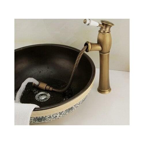 Bathroom Faucet Antique Bronze Finish Brass Basin Sink Solid Brass Faucets Single Handle Water Mixer Taps Bath Crane