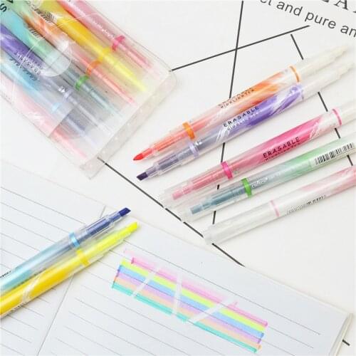 Erasable Book Marker Highlighter Erasable art graffiti 7-color marker