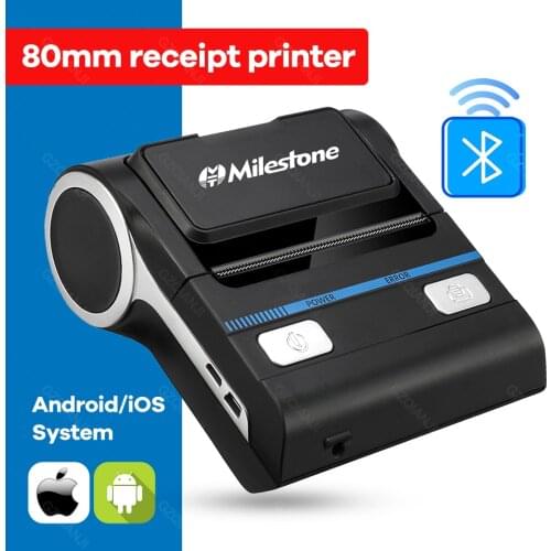 80mm Mini POS Thermal Printer Portable Bluetooth Android Receipt Bill Printer Printing Machine for Retail Business Loyverse POS