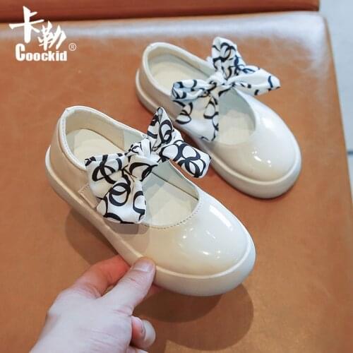 Girls Soft Sole Bow-knot Spot Princess Shoes 2021 Autumn New Childrens Casual Shoes Performance Casual Flats Hot Fashion Cute