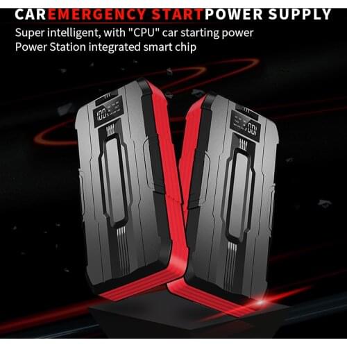 Universal Starting Device Power Pack Car Emergency ABS 11000mAh Black and Red Jump Starter Portable Charger Battery Jump Starter