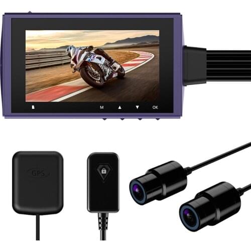Motowolf K91 Motorcycle Camera Driving Recorder Waterproof Dual Lens 1080P Dash Cam DVR Support GPS G-sensor 256G TF cards
