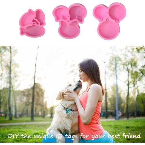 W0YA DIY Cat Head Keychain Silicone Epoxy Mold DIY Keychain Pendant Jewelry Crafting Mould for Valentine Love Gift Craft