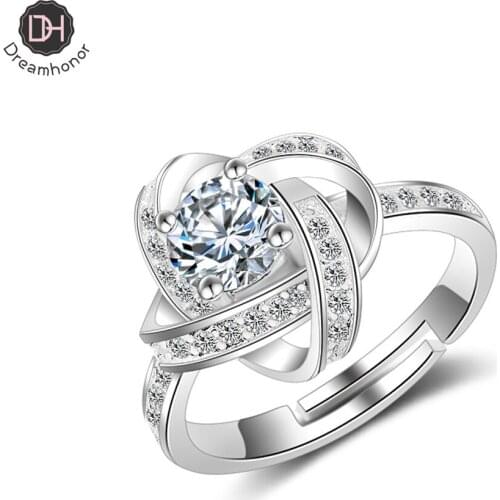 2021 New Arrivals Simple 925 Silver Wild Rhinestone Zirconia Rotating Rings For Woman Jewelry Gift