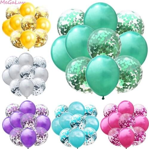 10pcs/Lot 12inch Latex Balloons With Confetti Wedding Helium Ballons Kids Birthday Party Decorations Air Globos
