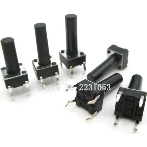 100PCS/Lot Micro Switch 6X6X14 mm DIP-4 Tactile Tact Mini Push Button Switch Momentary 6*6*14 mm