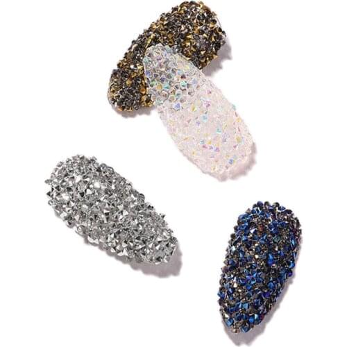 1440pcs/bag Nail Micro Crystal Rhinestone Sharp Glass 1.3mm Micro Crystal 9 Color(AB,Rose Gold...) Nail Tip Accessory 3D Crystal