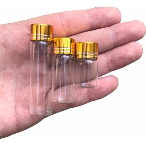 2ml 4ml 6ml Mini Glass Bottles Crafts Cute Bottles Aluminum Cover Empty Wishing Gift Bottles Jars Decorate 100pcs Free Shipping