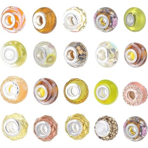 2Pcs/Lot High Quality Yellow Crystal Glass Beads Charm Fit Original DIY Bracelets Necklace for Women Jewelry Making Gift