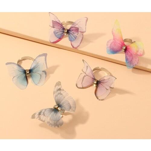 2021New Bohemia Butterfly Rings Individual Character Is Popular Open Index Finger Rings for Women Jewelry Gift Wedding Wholesale