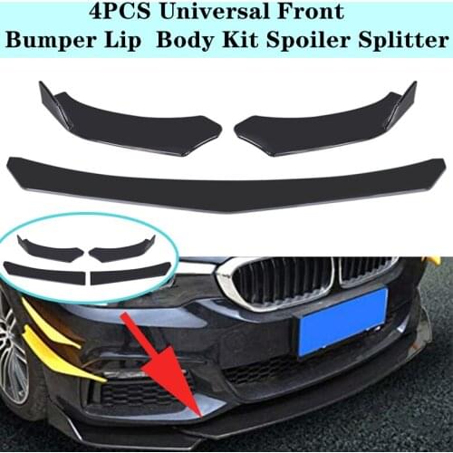 4 Pieces Universal Car Accessories Car Front Bumper Lip Body Kit Spoiler Splitter ABS Bumper Canard Lip Splitter