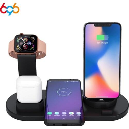 696 YM-UD15 multi-function three-in-one swivel charger base, suitable for iphone/micro usb/type-c mobile phone wireless char