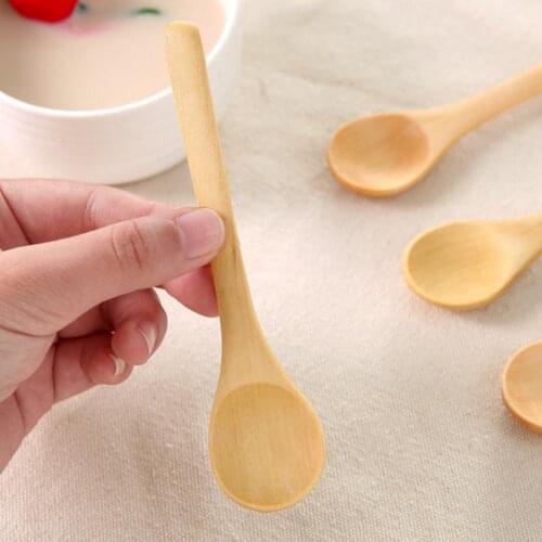 9Pcs Small Wooden Spoons Dessert Coffee Ice Cream Honey Kids Baby Spoon Gift Bamboo Kitchen Cooking Utensil Tool Soup Teaspoon