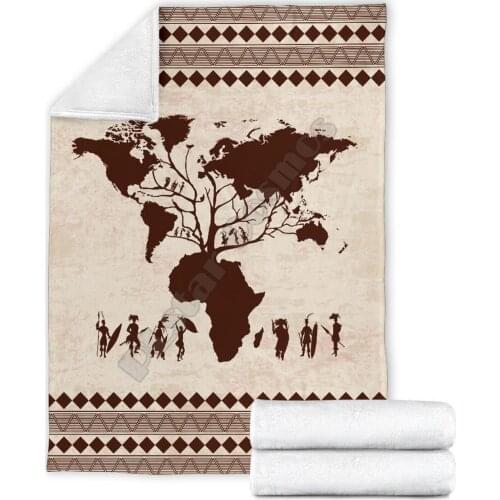 African Premium 3D printed Sherpa Blanket on Bed Home Textiles Dreamlike HOME ACCESSORIES Drop shipping