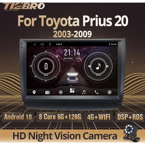 TIEBRO 2 DIN Android10.0 Car Radio For Toyota Prius 20 2003-2009 Stereo Receiver GPS Navigation Auto Radio Car Multimedia Player