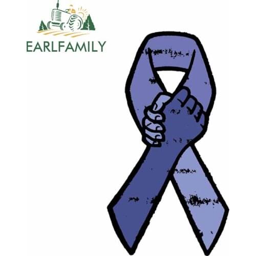 EARLFAMILY 13cm x 7.4cm For Stomach Cancer Ribbon Car Stickers Scratch-Proof Decal Campervan Waterproof Suitable for VAN RV