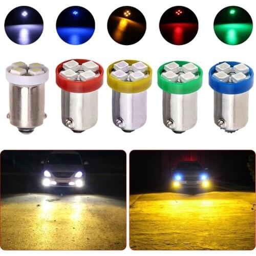 Car 24V 10 PCS BA9S T4W T11 1210 4 SMD LED Bulbs White Blue Red Green Amber Map Lights 4 LEDs Auto Car Lights Car Accessories