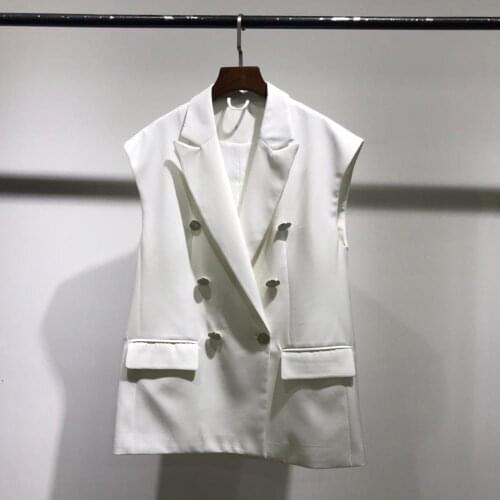 B00956520 white women simple vest jacket