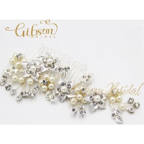 Free Shipping Pearl And Rhinstone Wedding Hair Comb Bridal Headpiece Party Favors Comb