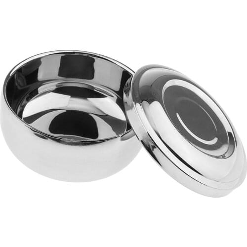 Stainless Steel Shaving Bowl With Mirror Lid Shaving Cup For Men