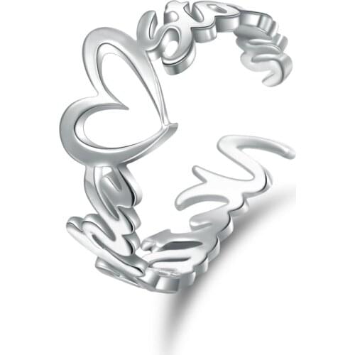 DODOAI Custom Name Ring Gold Color Personalized Name Ring With Heart High Quality Stainless Steel Men Jewelry Not Fade