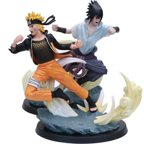 NARUTOS Shippuden Uzumaki NARUTOS Uchiha Sasuke Battle Ver Action Figure Anime Model Statue Collectible Toy Desktop Decoration