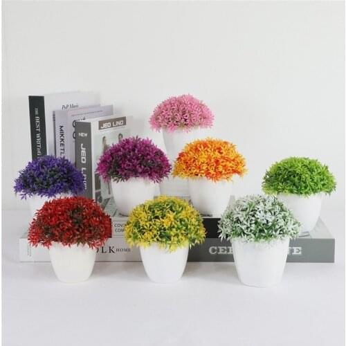 1pc Artificial Plant Bamboo Grass Ball Bonsai Plant Simulation Plant Fake Flower for DIY Home Party Hotel Garden Room Decoration
