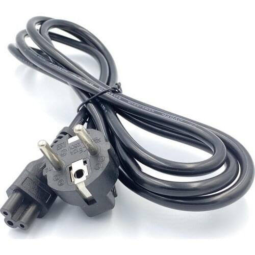 EU Power Cord Cable Euro IEC C5 Power Extension Cable 1.2m 6ft Laptop AC Power Cable For TV Printer