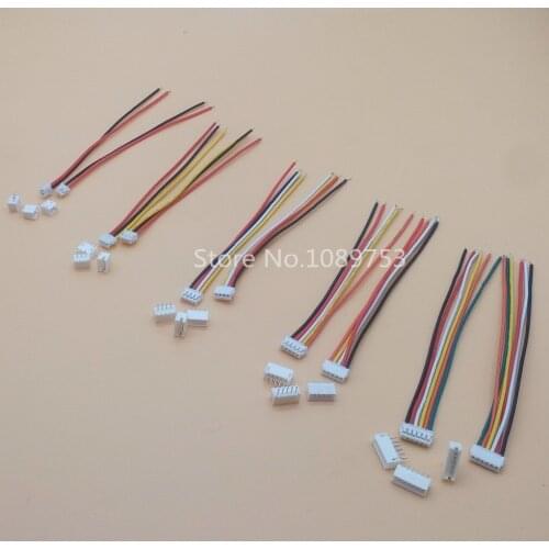 20 SETS Mini Micro ZH 1.5 2/3/4/5/6/7/8/9/10 Pin JST Connector with 100mm length Wires Cables