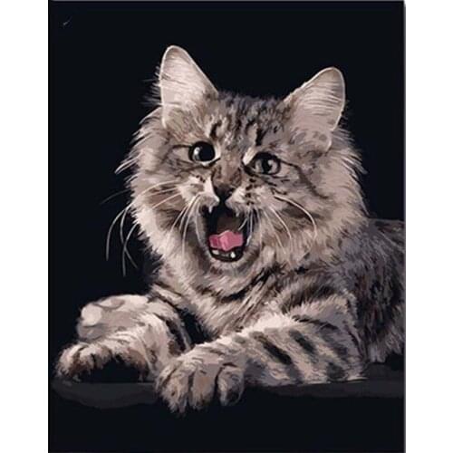 Cat Pattern Diamond Painting Full Display 5D Diamond Dots Paint with Diamond Embroidery Mosaic Picture of Rhinestones Animal Cat