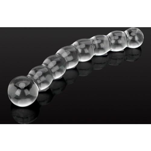 Prostate Massager Sex Toys for Women Anal Plug 8 Beads Glass Butt Plug Crystal