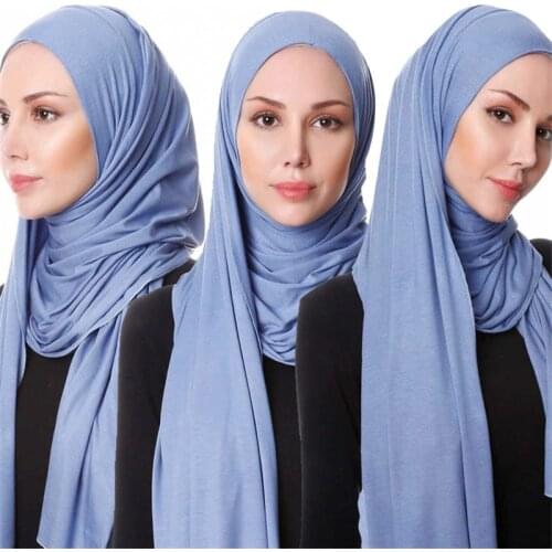 Multicolor Soft Muslim Headscarf Instant stretch jersey scarf hijab islamic cotton headscarf foulard femme arab wrap