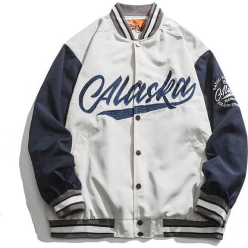 Letter Printed Baseball Uniform Mens Jacket 2021 Spring New Ins Wild Loose Stitching Coat Free Shipping