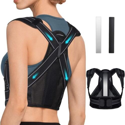 Men Women Steel Bone Orthopedic Shoulder Upper Back Support Brace Relieve Fatigue Correcting Kyphosis Posture Corrector Belt