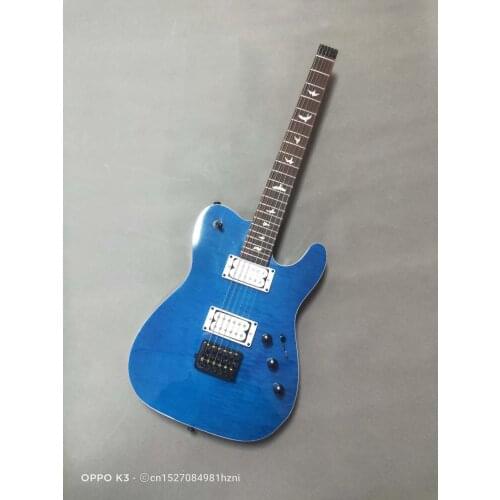 New 6-string headless electric guitar, crafted, multi-color optional, flame maple veneer, rosewood fingerboard, free shipping