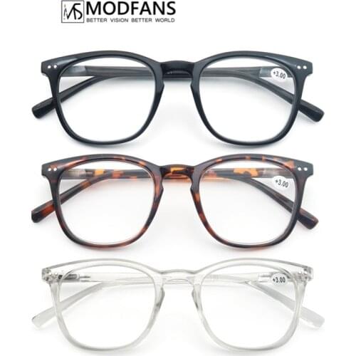 MODFANS Men Reading Glasses Women Oversize Round Plastic Frame Unisex Readers Presbyopic Eyeglasses Diopter Comfortable To Wear