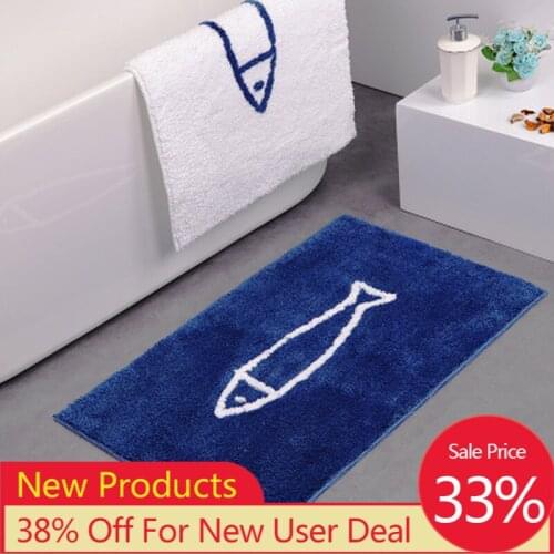 Cartoon Fish Bath Mats Non-slip Water Absorption Microfiber Carpet Living Room Bedside Decoration Floor Pad Kitchen Bathroom Rug
