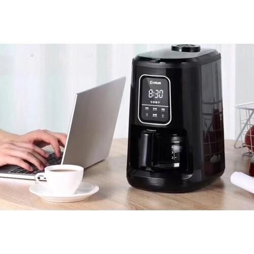220V Fully Automatic Coffee Maker American Coffee Machine 900W Power Display Touch Panel 600ML Capacity with Coffee Bean Grinde