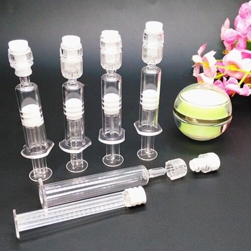 100pcs Empty Cosmetic Essence Syringe Bottle Plastic DIY Water Needle Refillable Container Needle Tubing 1ml 2ml 3ml 5ml 10ml
