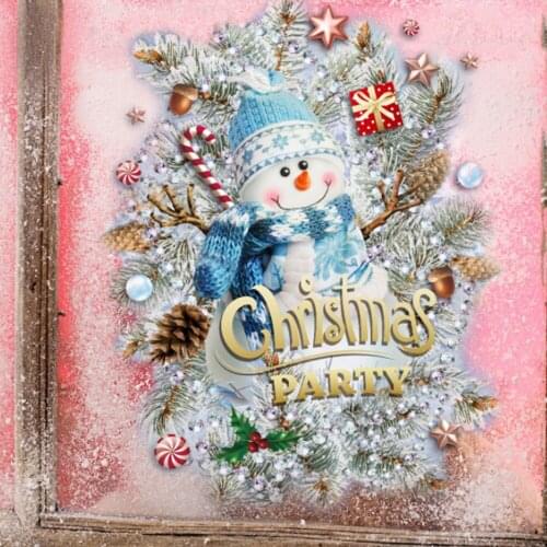 Christmas Tree Snowman Wall Stickers Santa Claus Xmas Tree Snowman Snowflake Glass Sticker Home Decoration Wallpaper Practical