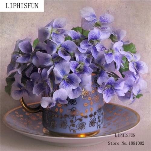 Needlework Full Embroidery Painting Cross Stitch Flower Diy Diamond Painting Kits Resin Square Diamond