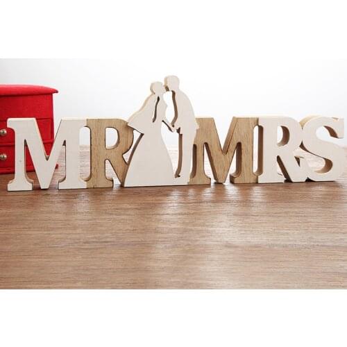 Wedding Decoration Wooden Letters Alphabet Word Mr&Mrs Wedding Party Decoration Vintage Table Centrepie Decor