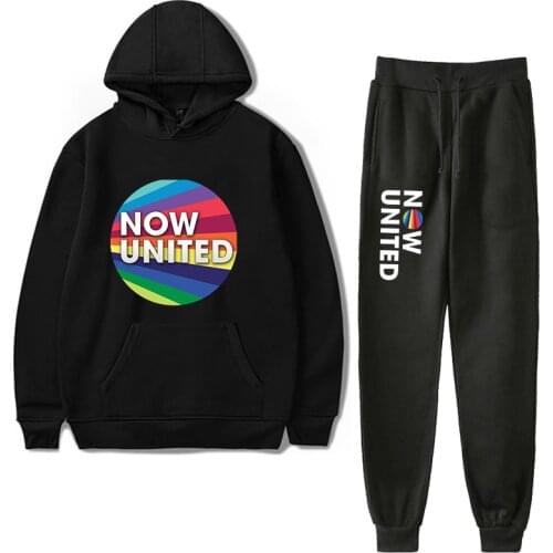 Now United Tracksuits Sets Now United Tracksuit Hoodies + Sweatpants Pullover UN team Harajuku Male Slim Winter Sweatshirt Men