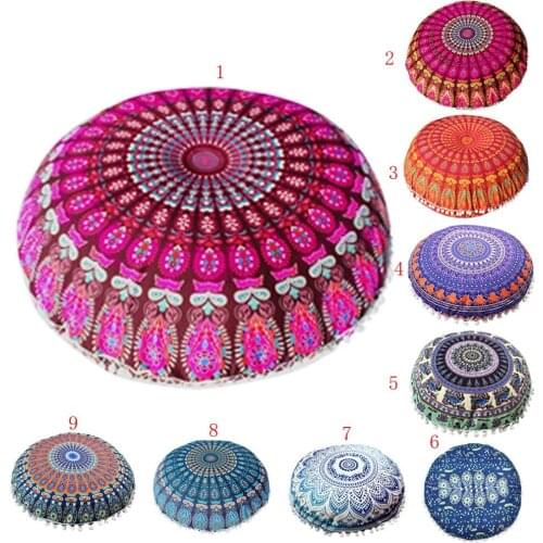 Creative Pillow CaseIndian Mandala Pillows Round Bohemian Home Cushion Pillows Cover Case Cushions Cover Sofa Decoration