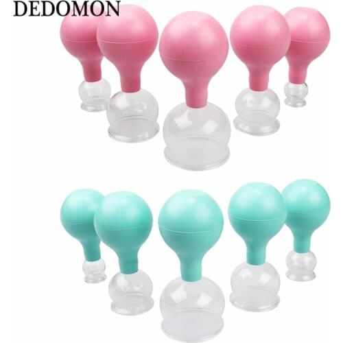 Vacuum Cupping Jars Cans Rubber Head Glass Suction Cups Family Medical Chinese Therapy Back Body Massage Health Care Size 1-5