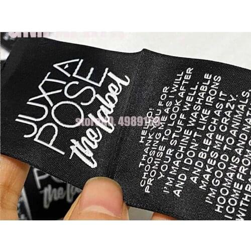 High density Woven labels Garment custom woven leader label custom clothing tag sewing tags clothes label tag