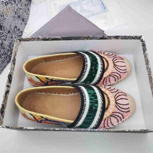 Floral Espadrilles Flat Shoes Women Fashion Calzado Zapatillas Mujer Ladies Shoes Pink Buty Damskie Flats Zapatos De Mujer