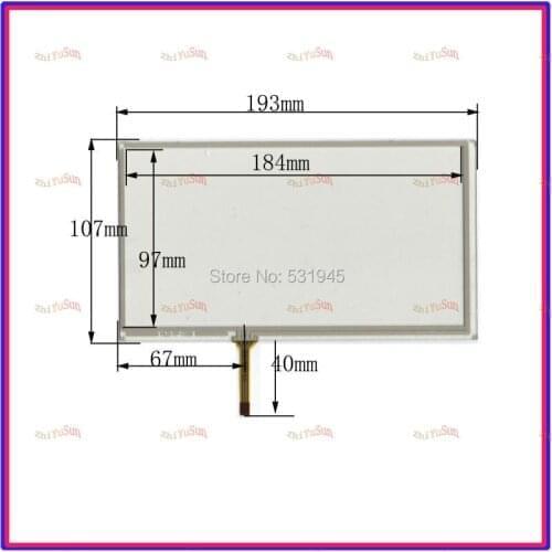 ZhiYuSun HLD-TP-1338 NEW 8Inch Touch Screen 193*107for industry applications 193mm*107mm for GPS GLASS