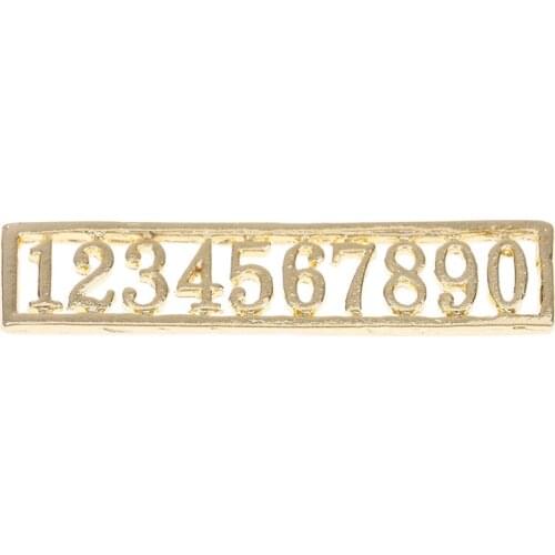 1:12 Kids Toys Metal Digital House Number Door Accessory Dollhouse DIY Dollhouse Miniature Golden Metal House Number